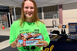 Student holding snacks